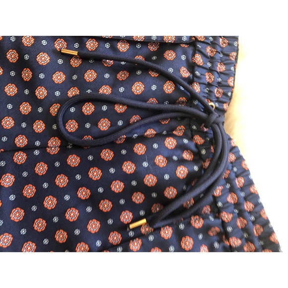 J. CREW navy and orange print tie waist shorts - Picture 5 of 5